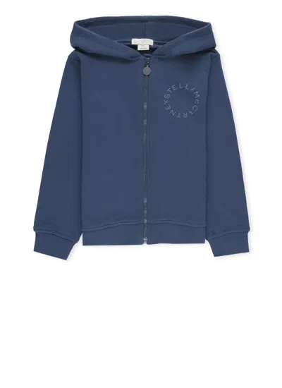 Stella Mccartney Kids' Hoodie With Logo In Blue