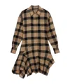 Stella Mccartney Horn Check Medium Length Wool Dress In Green