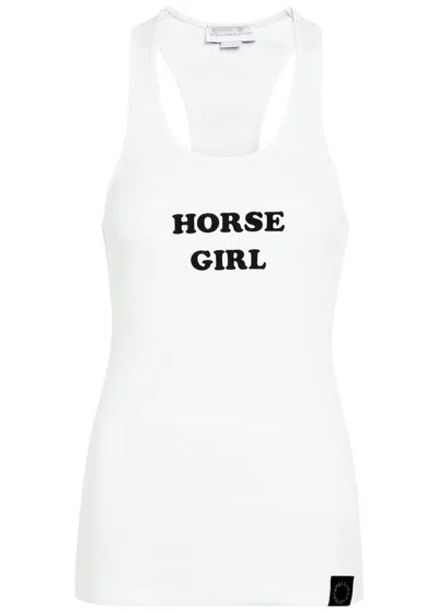 Stella Mccartney Horse Girl Ribbed Stretch-cotton Tank In White