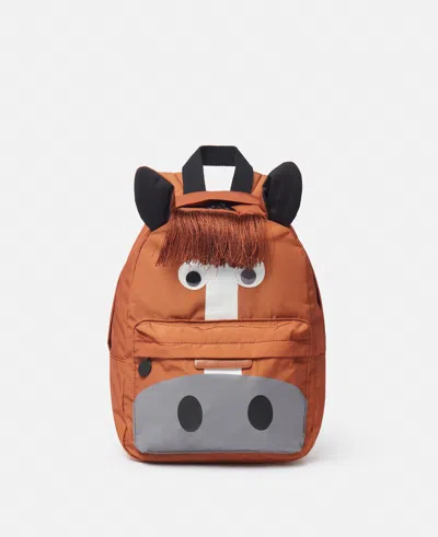 Stella Mccartney Horse Graphic Backpack In Brown