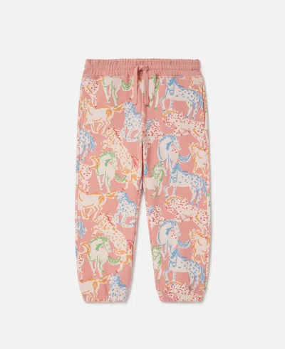 Stella Mccartney Horse Print Joggers In Multicolour