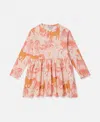 Stella Mccartney Horse Print Long-sleeve Dress In Peach Pink