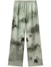 Stella Mccartney Horse-print Palazzo Trousers In Green