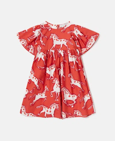 Stella Mccartney Horse Print Popeline Dress In Multi