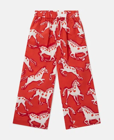 Stella Mccartney Horse-print Popeline Trousers In Multi