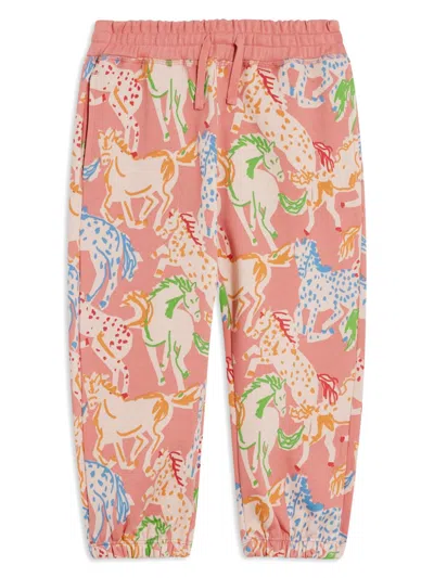Stella Mccartney Kids' Horse-print Sweatpants In Pink & Purple