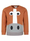 Stella Mccartney Brown Sweatshirt For Boy With Horse Print In Brown