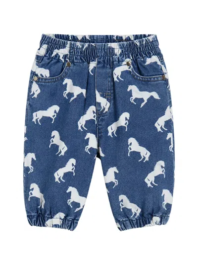 Stella Mccartney Babies' Horse-print Jeans In Blue