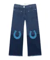 Stella Mccartney Kids Navy Horseshoe Patches Jeans In Blue