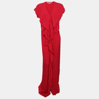Pre-owned Stella Mccartney Hot Pink Crepe Maxi Dress L