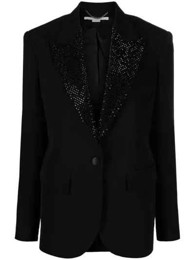 Stella Mccartney Tuxedo Jacket With Hotfix Lapel In Black