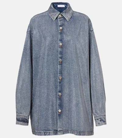 Stella Mccartney Hotfix Embellished Denim Shirt