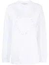Stella Mccartney Hotfix Rhinestone Logo Sweatshirt In White