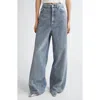 Stella Mccartney Hotflix Stud-embellished Wide-leg Jeans In Vintage Blue Denim
