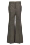 Stella Mccartney Micro Houndstooth Wool Trousers With Flared Leg