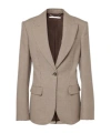 Stella Mccartney Oversized Houndstooth Wool Blazer In Neutral
