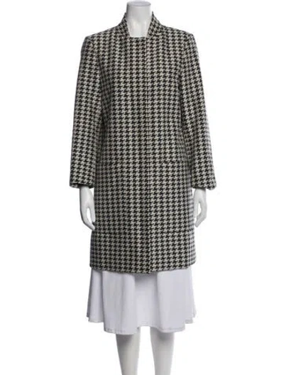 Pre-owned Stella Mccartney Houndstooth Print Coat In Black