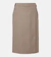 Stella Mccartney Houndstooth Wool Pencil Skirt In Brown