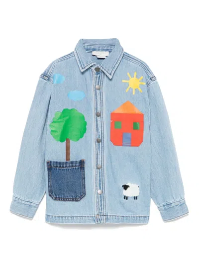 Stella Mccartney Kids' House-print Jacket In Blue