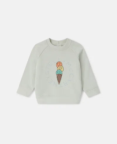 Stella Mccartney Ice Cream Graphic Long Sleeve T-shirt In Green