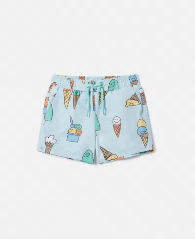 Stella Mccartney Ice Cream Print Swim Shorts In Blue