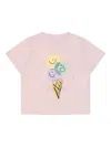Stella Mccartney Pink T-shirt For Baby Girl With Ice Cream In Pink
