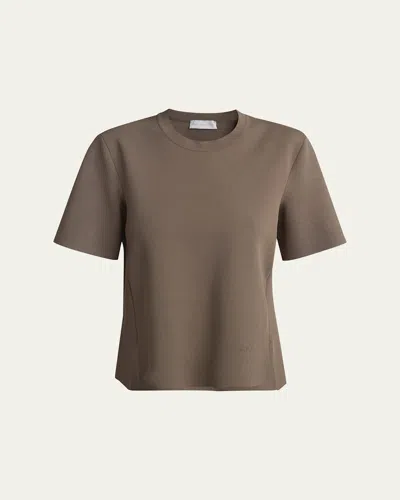 Stella Mccartney Iconic Compact Knit Short-sleeve Top In Animal Print