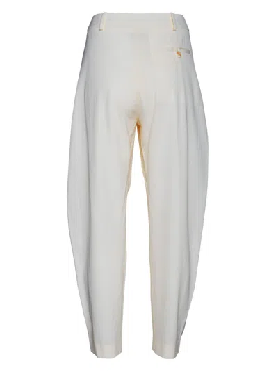 Stella Mccartney Iconic Cropped Pleated Trouser In White