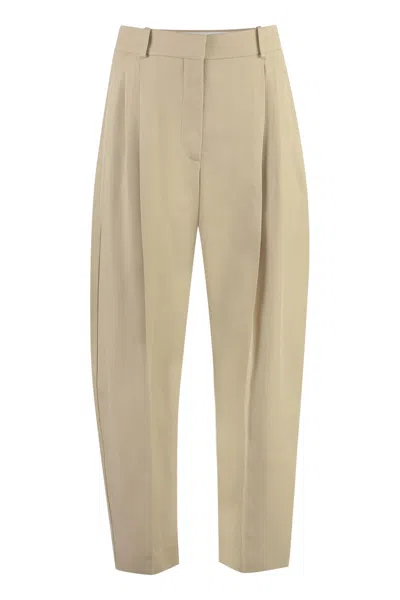 STELLA MCCARTNEY ICONIC CROPPED PLEATED TROUSERS