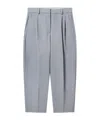 Stella Mccartney Iconic Cropped Pleated Trousers In Gray