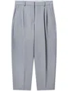 Stella Mccartney Iconic Cropped Pleated Trousers In Grey