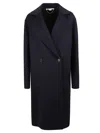 Stella Mccartney Double-breasted Wool Coat In Ink