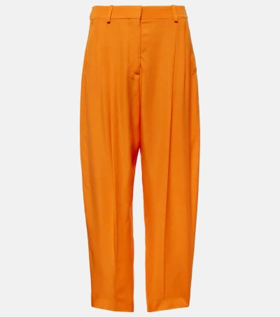 Stella Mccartney Iconic High-rise Cropped Trousers In Bright Orange