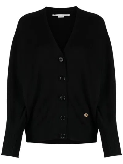 Stella Mccartney Iconic Merino Knit Cardigan Clothing In Black