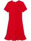 Stella Mccartney Iconic Midi Dress With Flounce Hem In Red