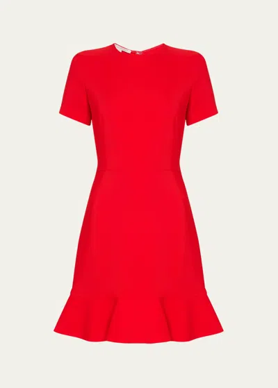 Stella Mccartney Iconic Midi Dress With Flounce Hem In Lipstick Re