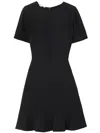 Stella Mccartney Womens Black Ruffle-trim Crepe-texture Stretch-woven Mini Dress In Black