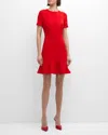 Stella Mccartney Iconic Midi Dress With Flounce Hem In Lipstick Re