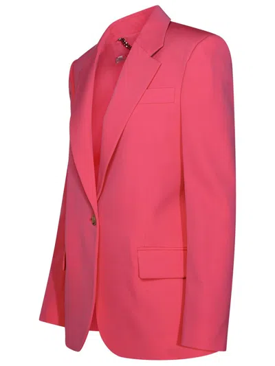 Stella Mccartney 'iconic' Salmon Pink Sing-breasted Jacket With Single Button In Wool Woman In Fuxia