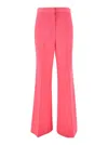 STELLA MCCARTNEY 'ICONIC' SALMON PINK TAILORED FLARED PANTS IN STRETCH WOOL WOMAN