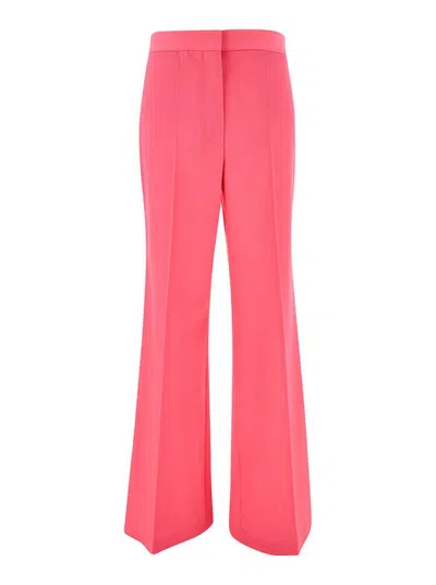 Stella Mccartney 'iconic' Salmon Pink Tailored Flared Pants In Stretch Wool Woman