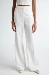 Stella Mccartney Iconic Stretch Wool Flare Leg Pants In Cream