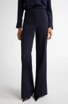 Stella Mccartney Iconic Stretch Wool Flare Leg Pants In Ink