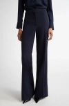 Stella Mccartney Iconic Stretch Wool Flare Leg Pants In Ink