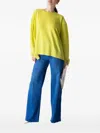 Stella Mccartney Iconic Merino Wool Crewneck Sweater In Yellow