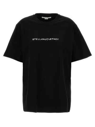 Stella Mccartney Logo Oversized Cotton T-shirt In Black