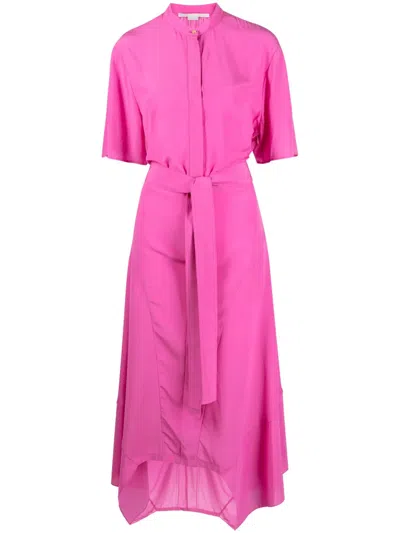 Stella Mccartney Iconics Crepe Asymmetric Dress In Pink