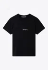 Stella Mccartney Stella Mc Cartney T Shirt With Embroidered Signature In Black