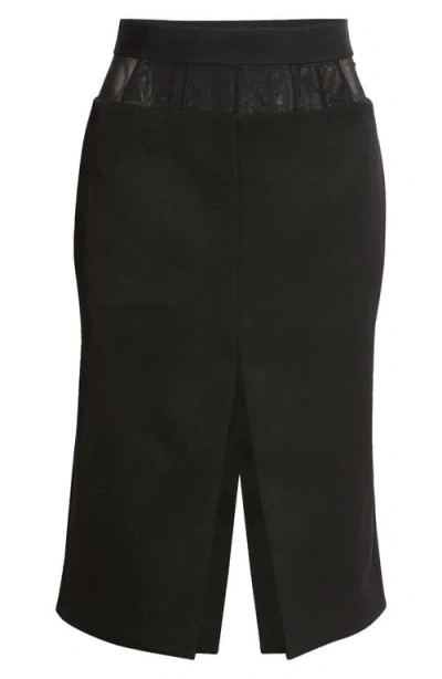 Stella Mccartney Illusion Waist Wool Pencil Skirt In Black