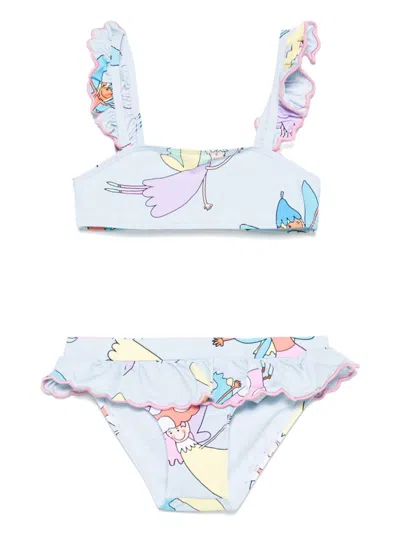 Stella Mccartney Kids' Illustration-print Bikini Set In Blue